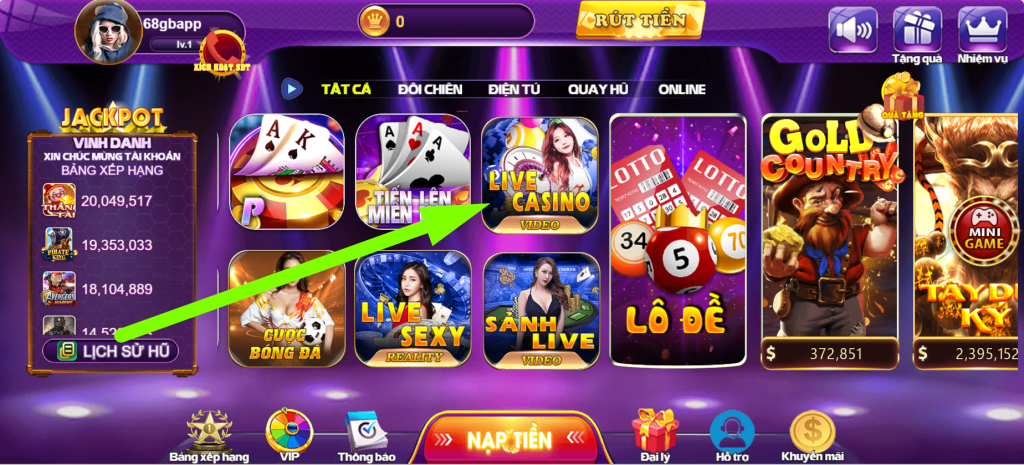 Tìm hiểu khái quát về live casino 68gb